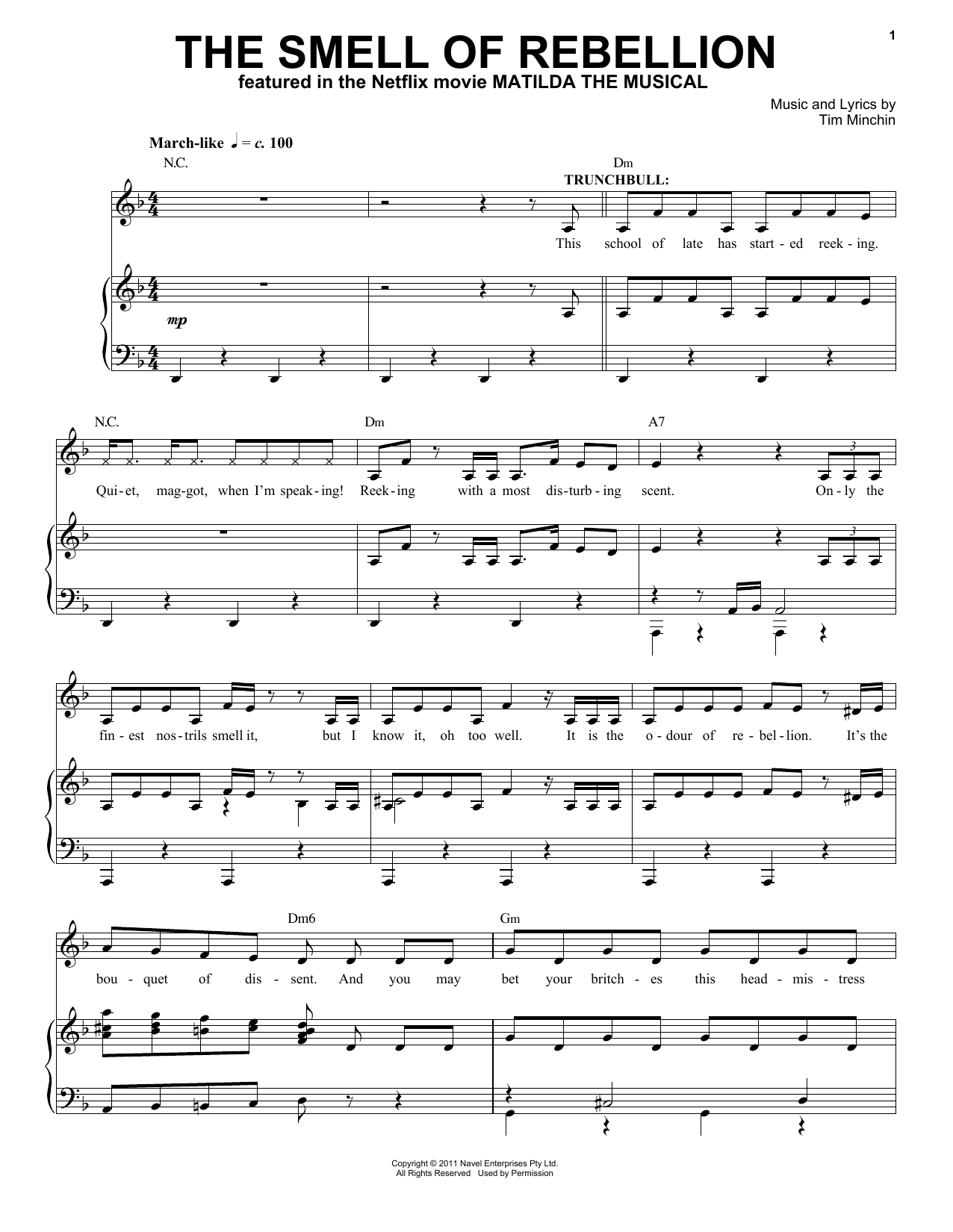 Download Tim Minchin The Smell Of Rebellion (from the Netfli Sheet Music