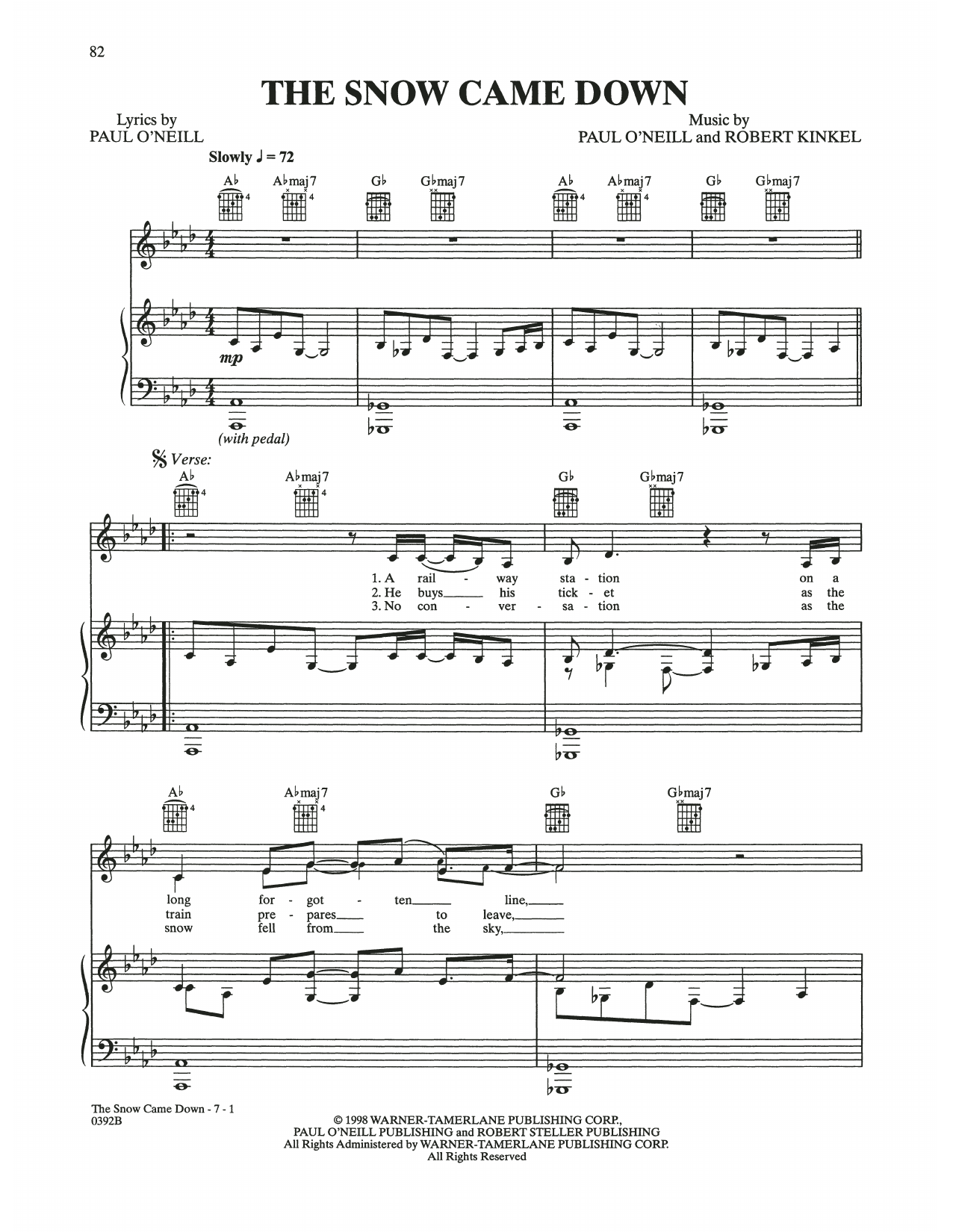 Download Trans-Siberian Orchestra The Snow Came Down Sheet Music