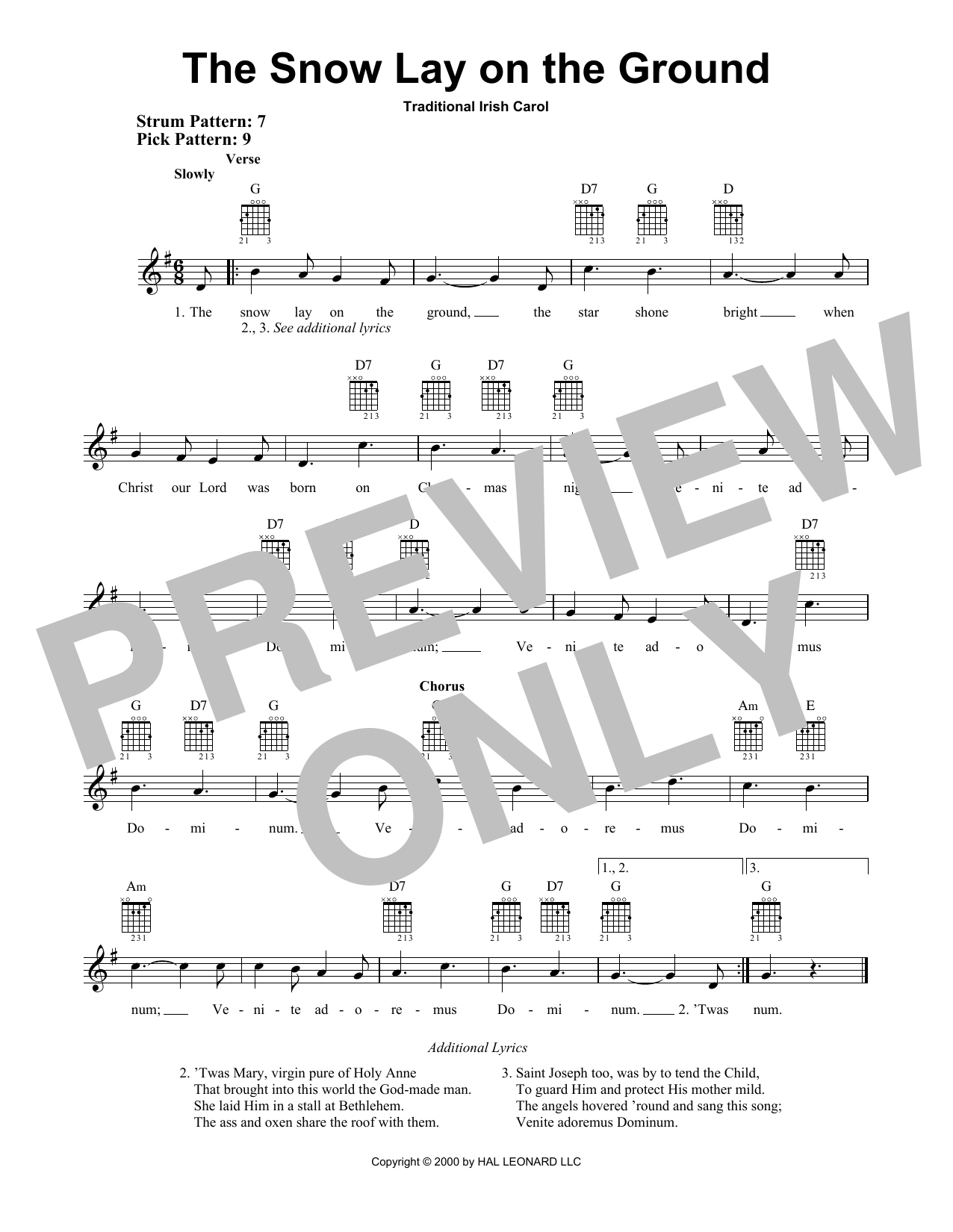 Download Traditional Irish Carol The Snow Lay On The Ground Sheet Music
