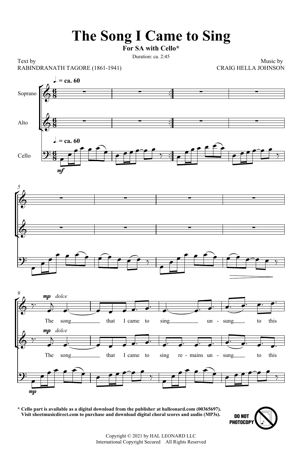 Download Craig Hella Johnson The Song I Came To Sing Sheet Music
