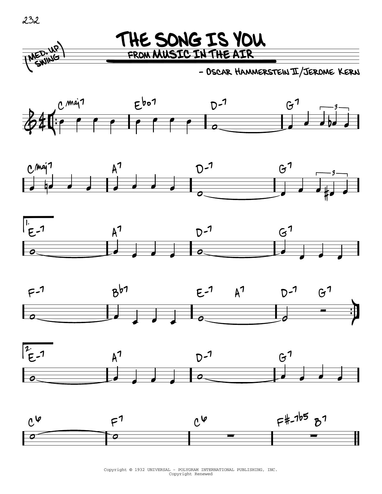 Download Oscar Hammerstein II The Song Is You Sheet Music