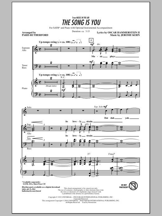 Download Paris Rutherford The Song Is You Sheet Music
