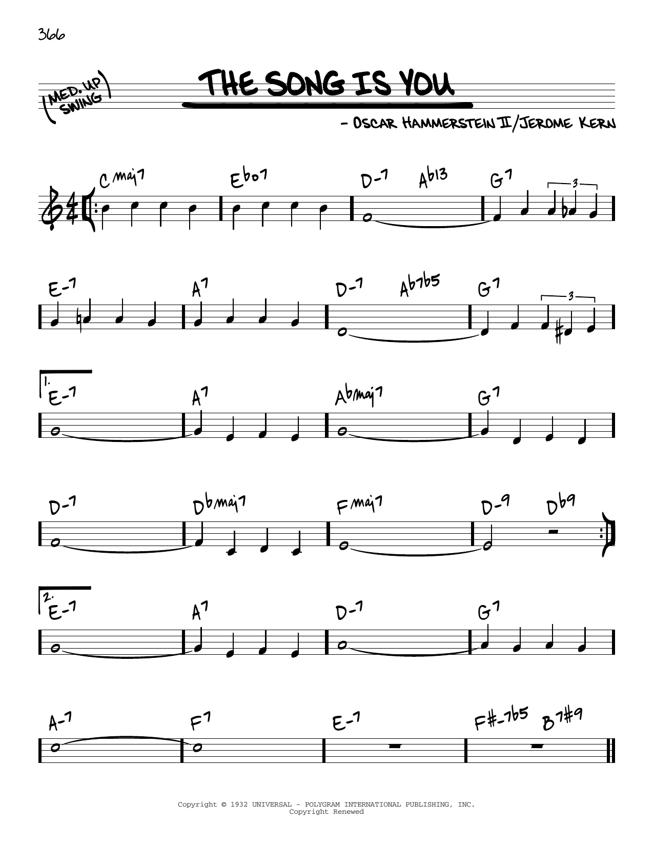 Download Jerome Kern and Oscar Hammerstein II The Song Is You [Reharmonized version] Sheet Music