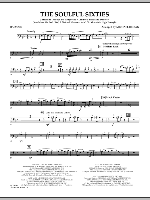 Download Michael Brown The Soulful Sixties - Bassoon Sheet Music