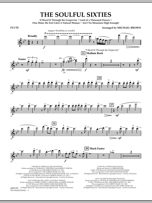 Download Michael Brown The Soulful Sixties - Flute Sheet Music