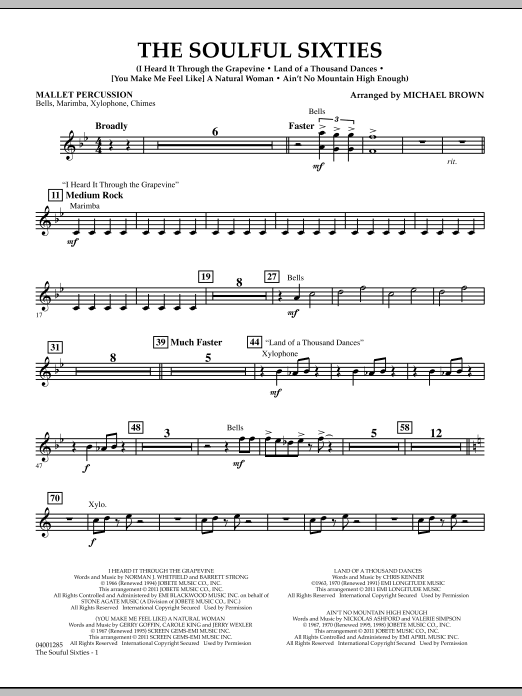 Download Michael Brown The Soulful Sixties - Mallet Percussion Sheet Music
