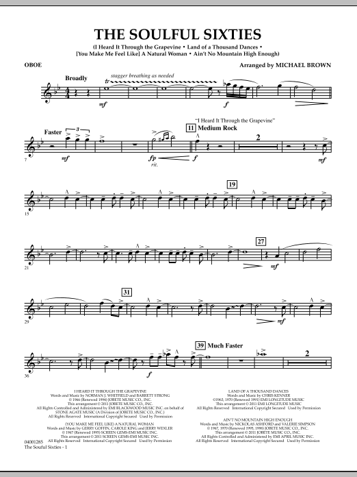 Download Michael Brown The Soulful Sixties - Oboe Sheet Music