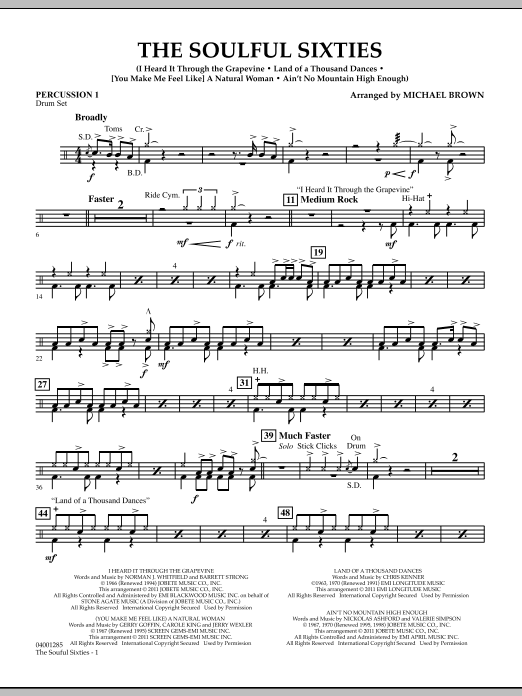 Download Michael Brown The Soulful Sixties - Percussion 1 Sheet Music