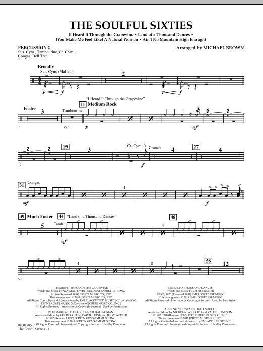 Download Michael Brown The Soulful Sixties - Percussion 2 Sheet Music