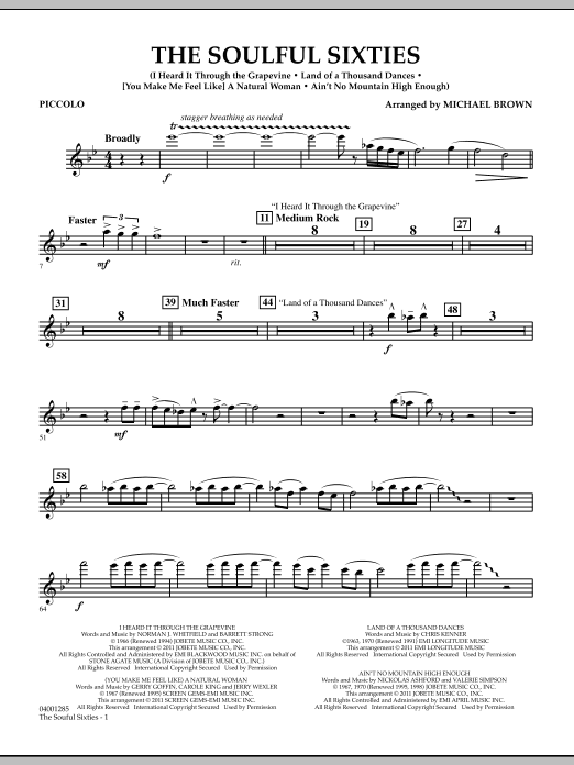 Download Michael Brown The Soulful Sixties - Piccolo Sheet Music