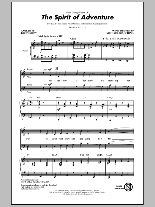 Download Kirby Shaw The Spirit Of Adventure Sheet Music