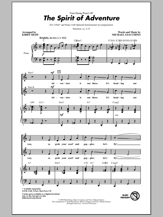 Download Kirby Shaw The Spirit Of Adventure Sheet Music