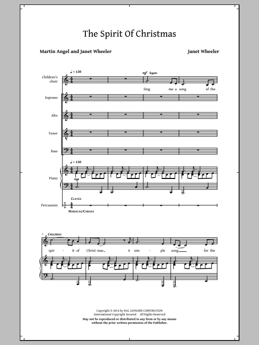 Download Janet Wheeler The Spirit Of Christmas Sheet Music