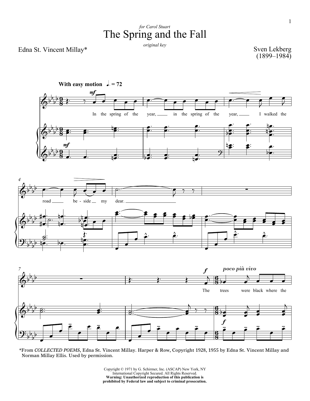 Download Sven Lekberg The Spring And The Fall Sheet Music