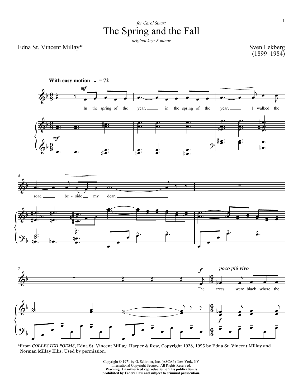 Download Sven Lekberg The Spring And The Fall Sheet Music