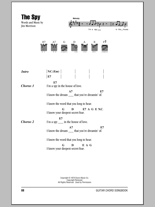 Download The Doors The Spy Sheet Music