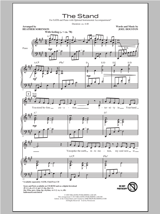 Download Heather Sorenson The Stand Sheet Music