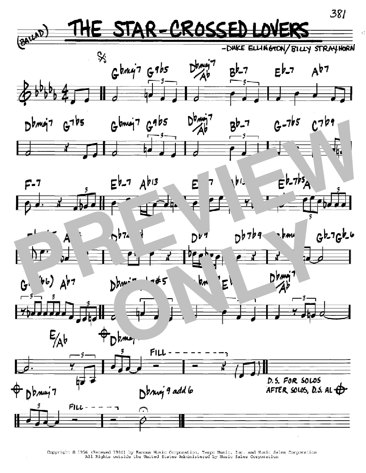 Download Duke Ellington The Star-Crossed Lovers Sheet Music