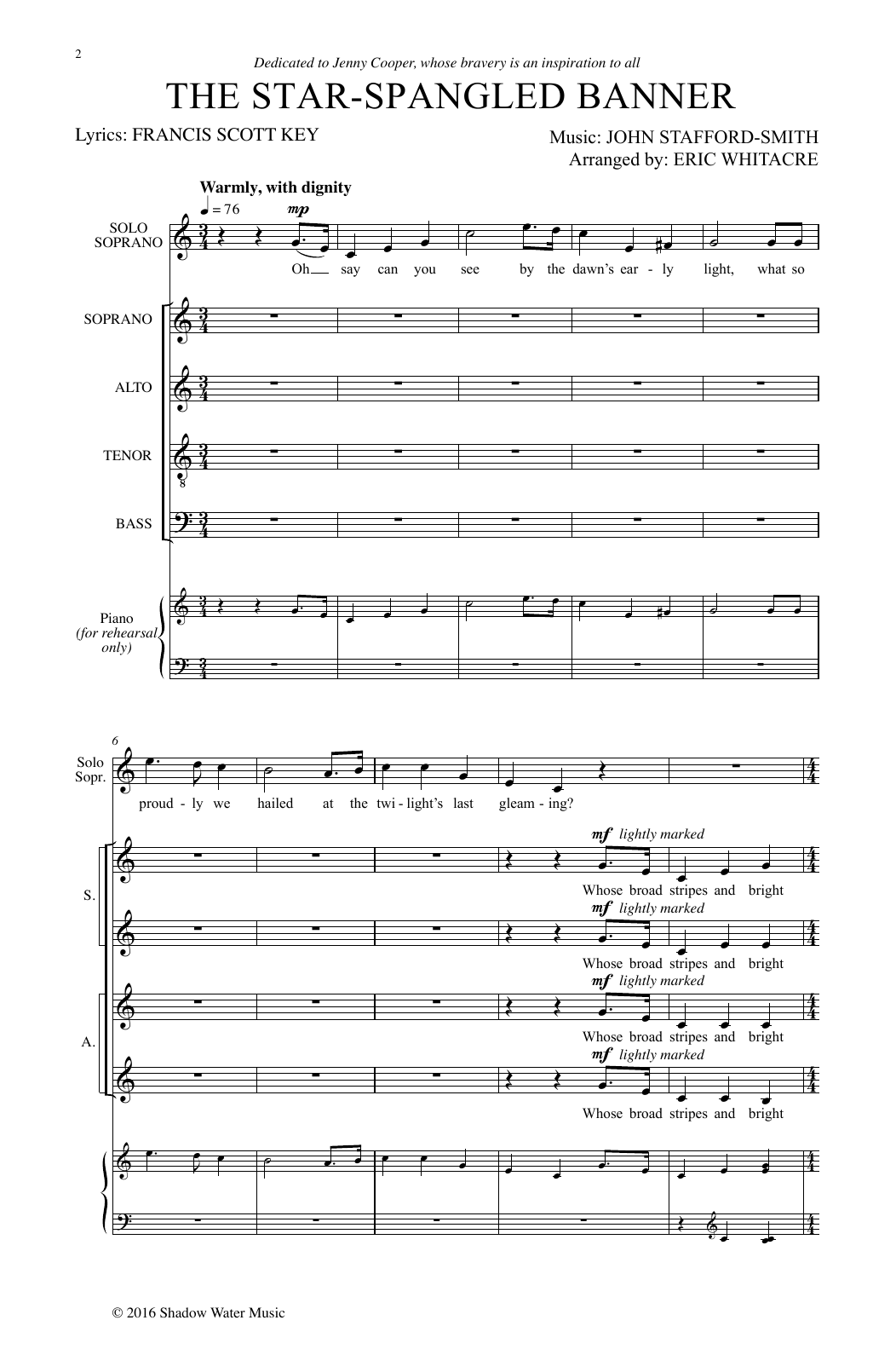 Download Eric Whitacre The Star-Spangled Banner Sheet Music