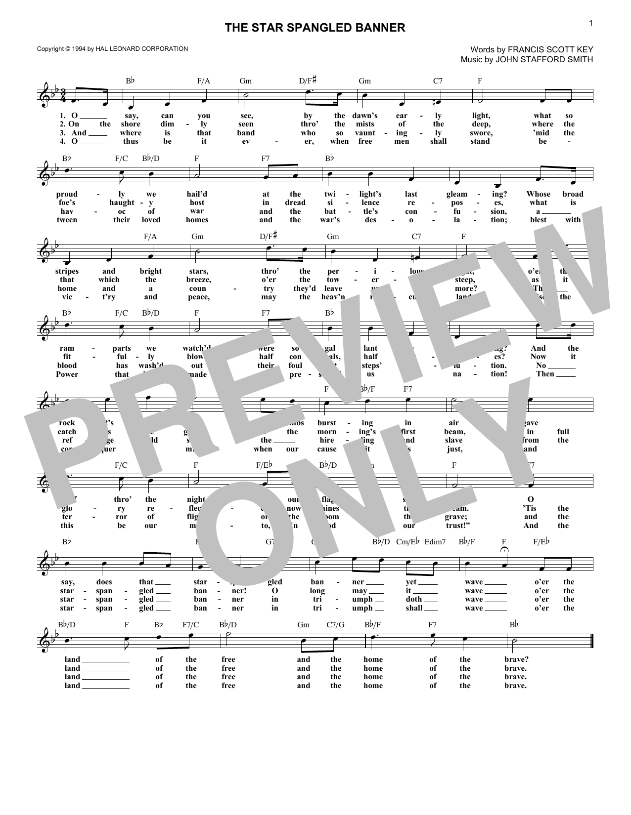 Download Francis Scott Key The Star-Spangled Banner Sheet Music