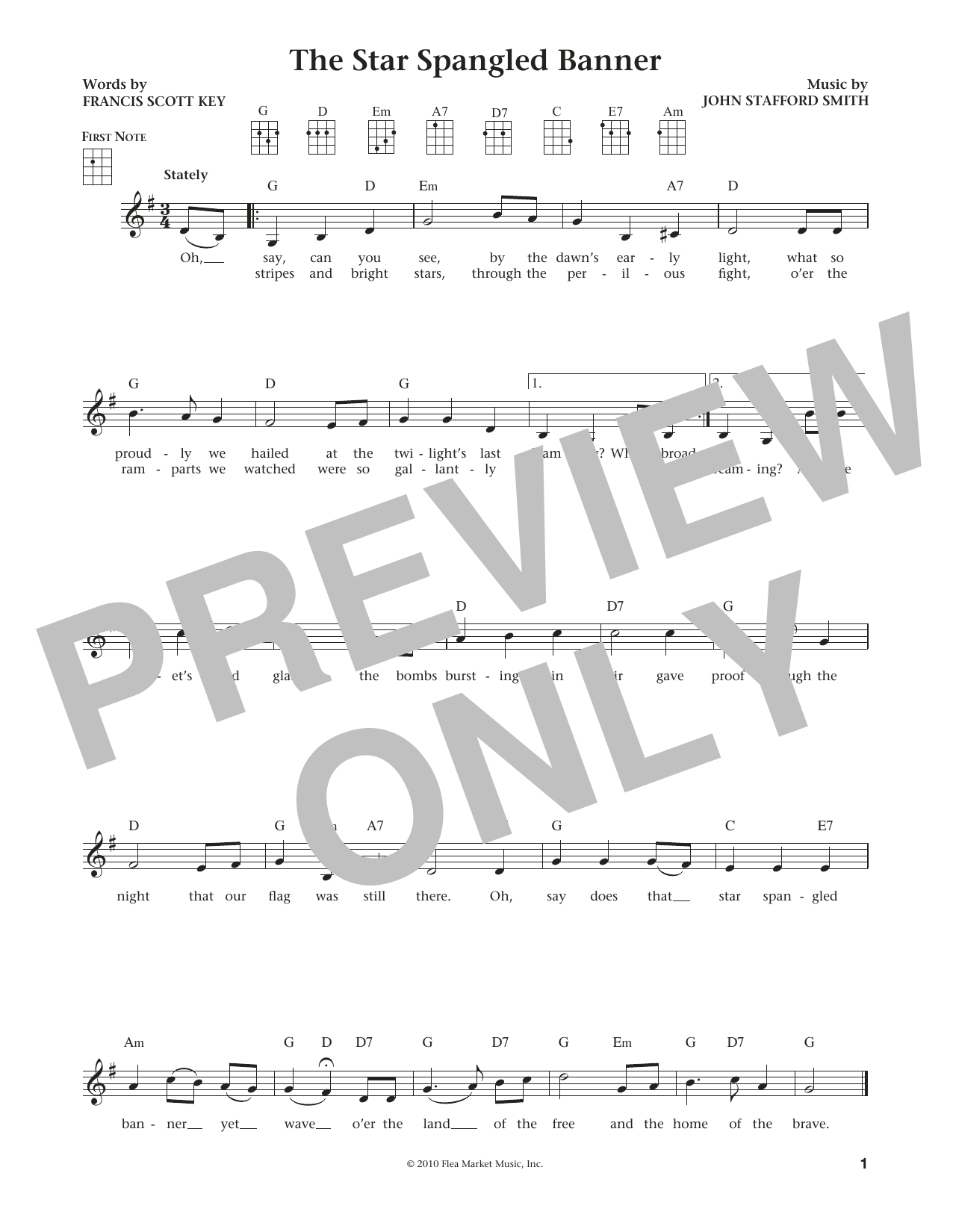 Download Francis Scott Key The Star Spangled Banner (from The Dail Sheet Music
