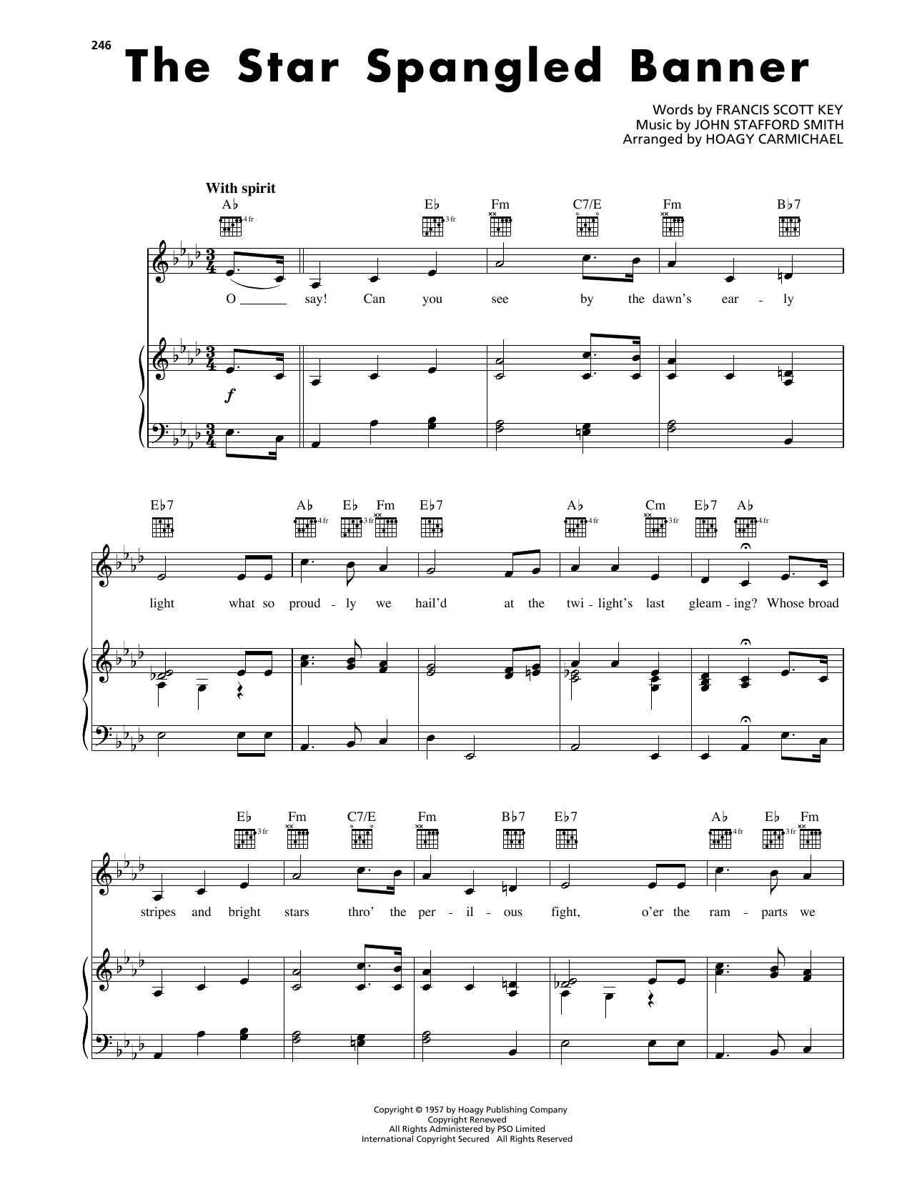 Hoagy Carmichael The Star-Spangled Banner sheet music notes printable PDF score