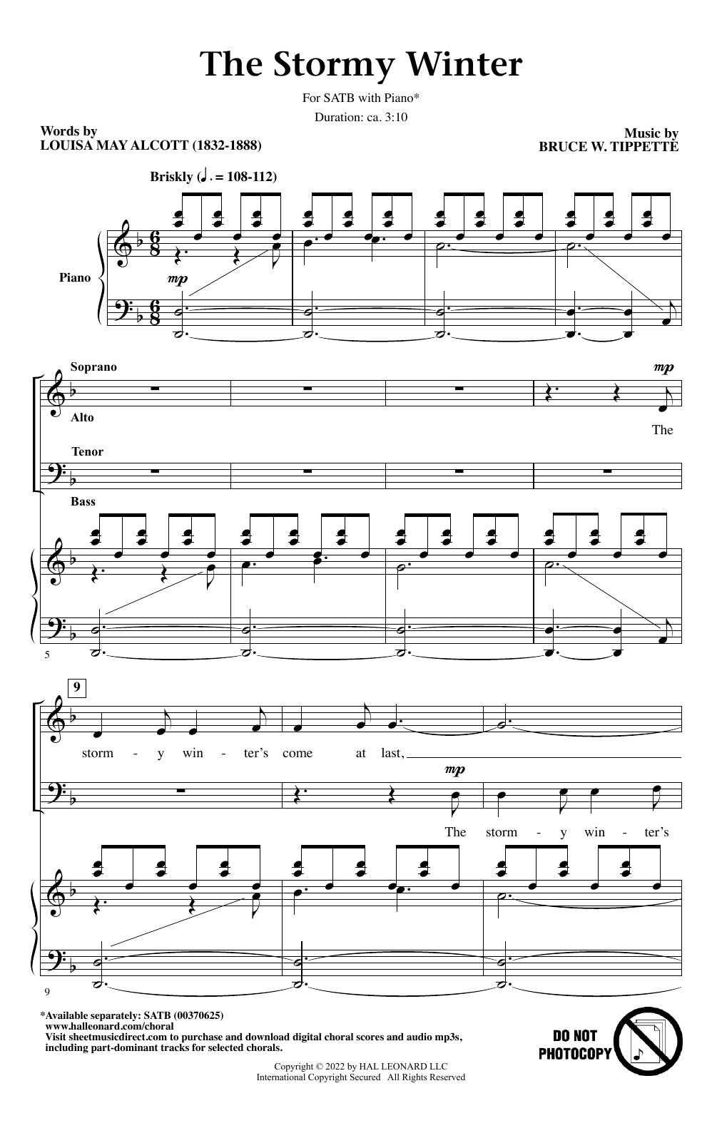 Download Bruce W. Tippette The Stormy Winter Sheet Music