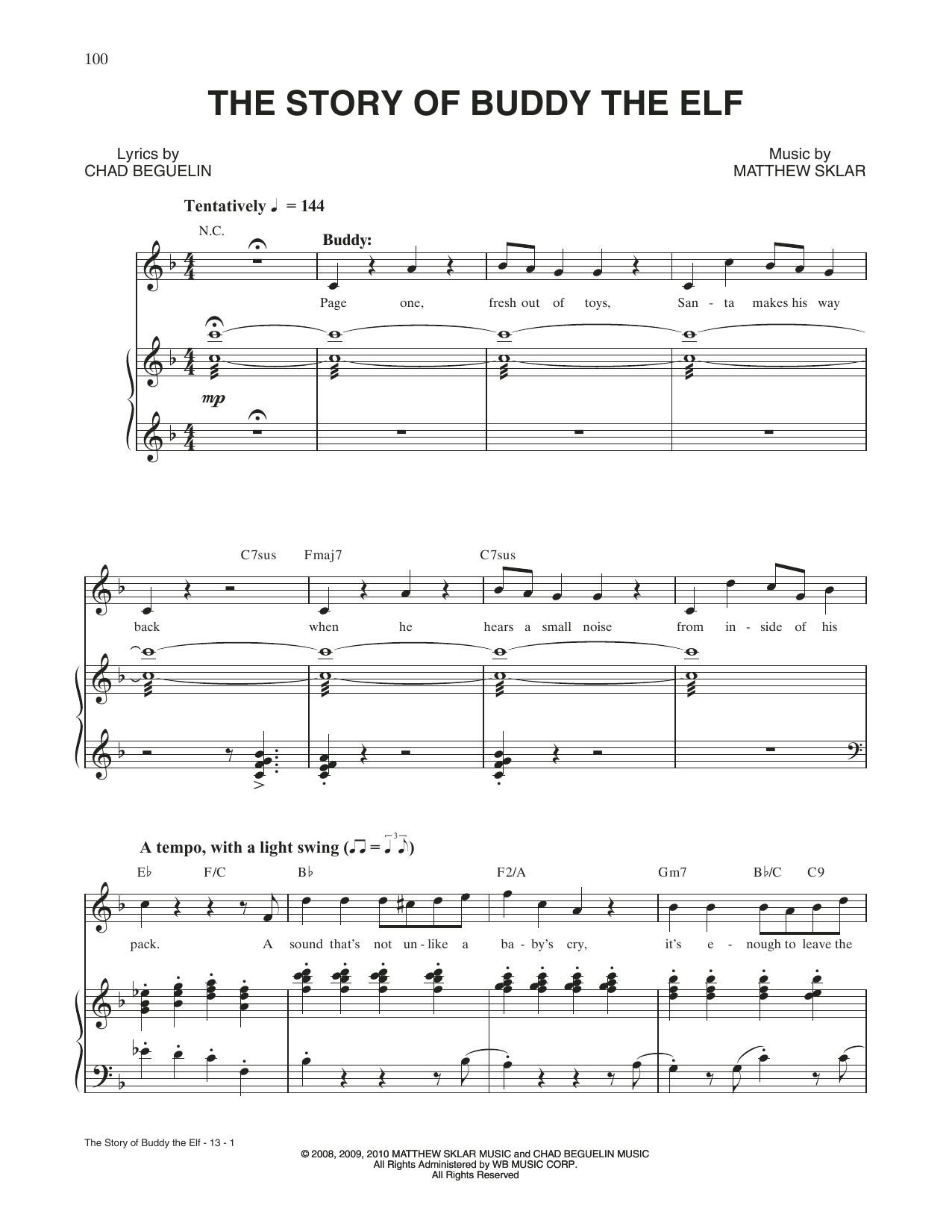 Download Matthew Sklar & Chad Beguelin The Story Of Buddy The Elf (from Elf: T Sheet Music