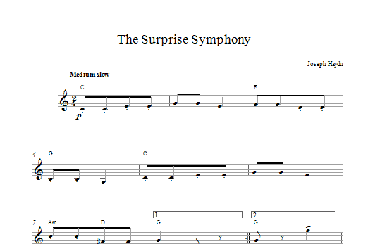 Download Franz Joseph Haydn The Surprise Symphony Sheet Music