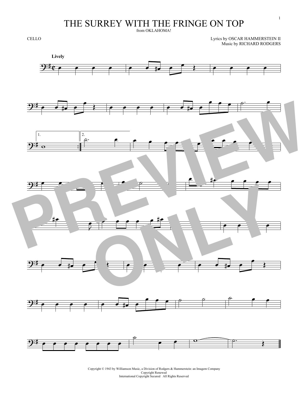 Download Rodgers & Hammerstein The Surrey With The Fringe On Top (from Sheet Music