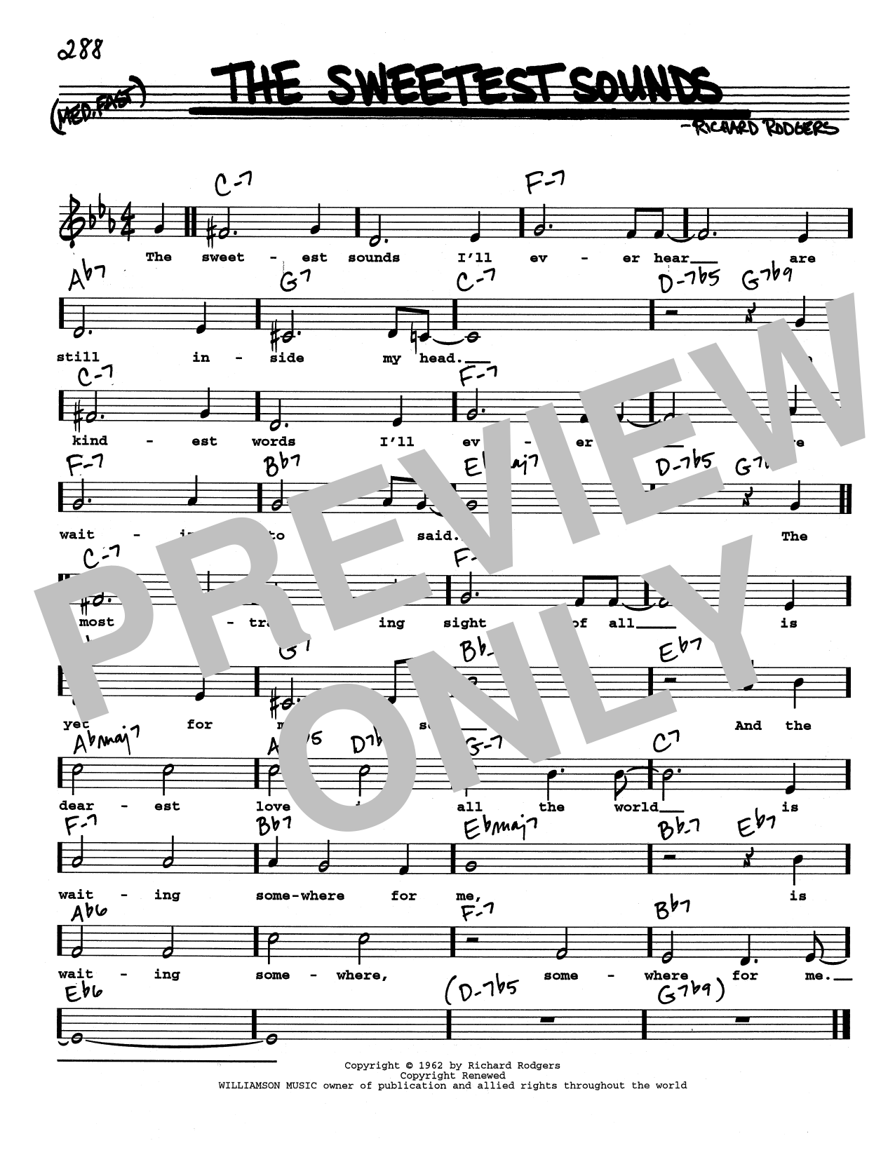 Richard Rodgers The Sweetest Sounds (Low Voice) sheet music notes printable PDF score