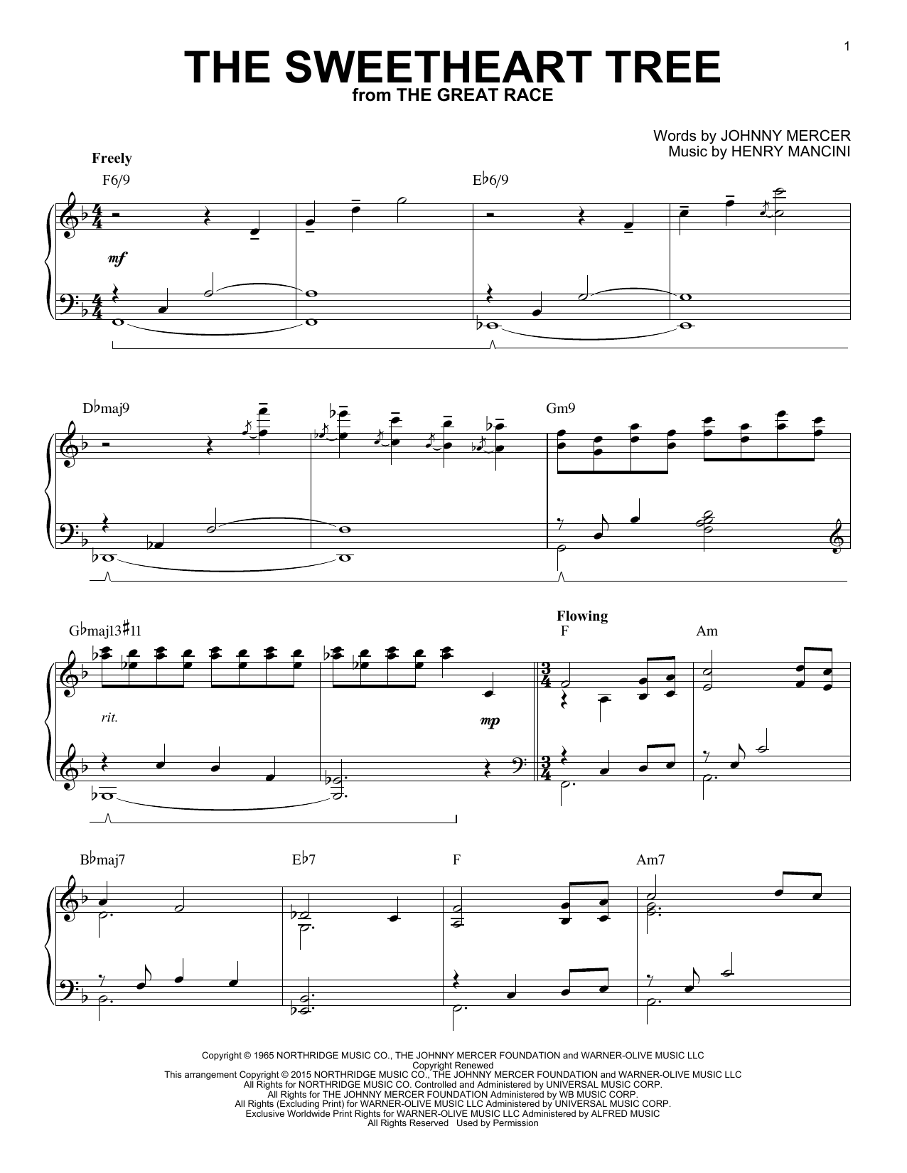 Download Henry Mancini The Sweetheart Tree [Jazz version] (arr Sheet Music