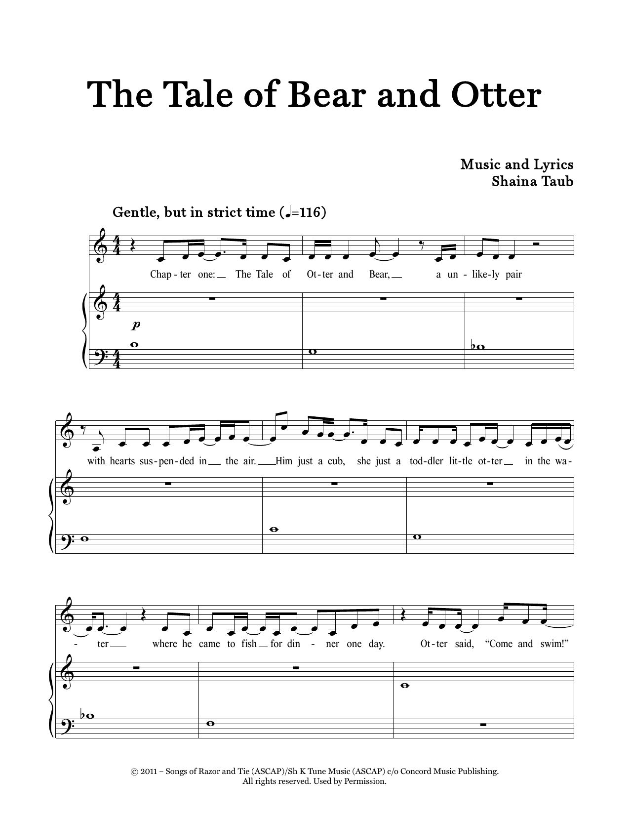 Download Shaina Taub The Tale Of Bear And Otter Sheet Music