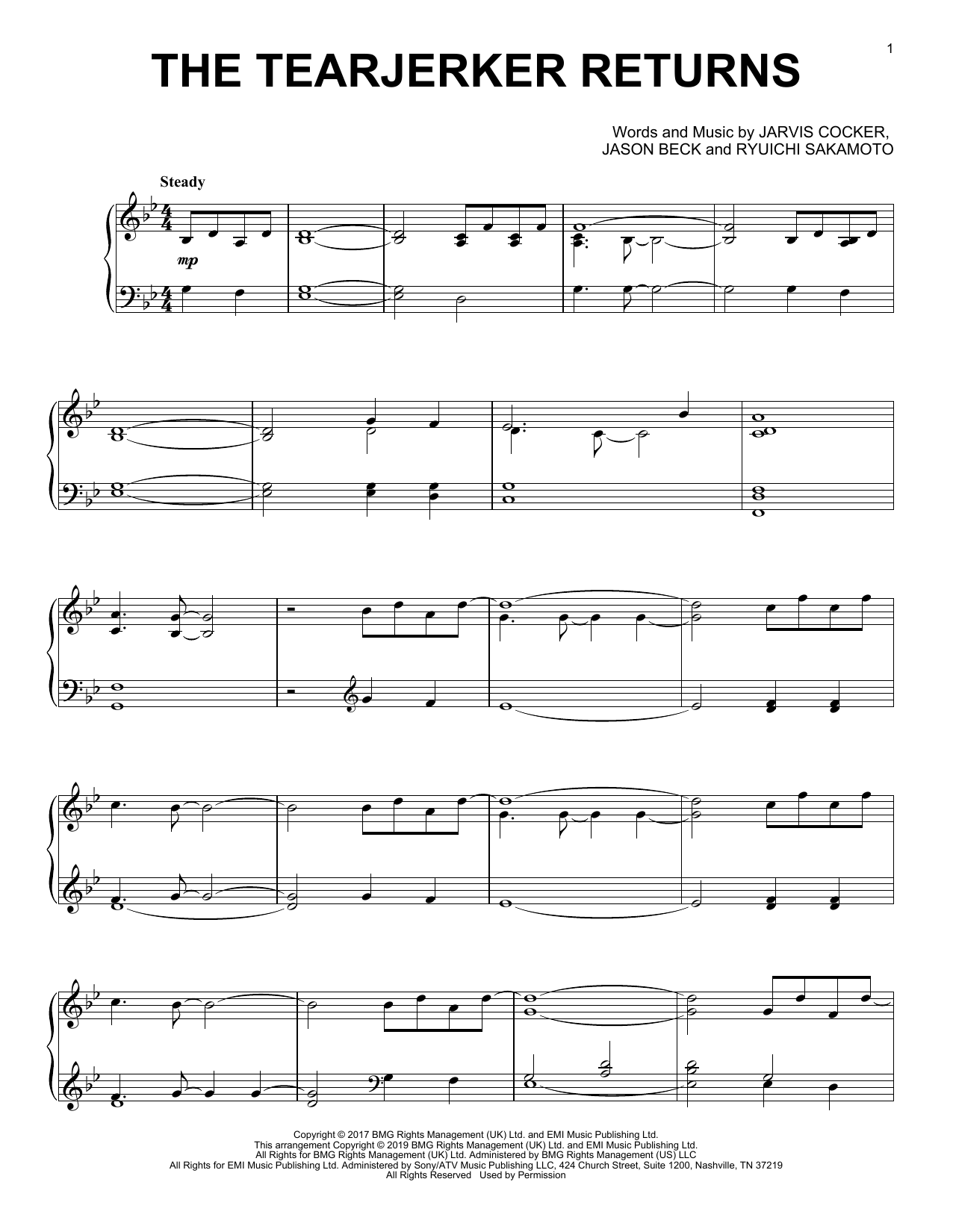 Download Jarvis Cocker & Chilly Gonzales The Tearjerker Returns Sheet Music