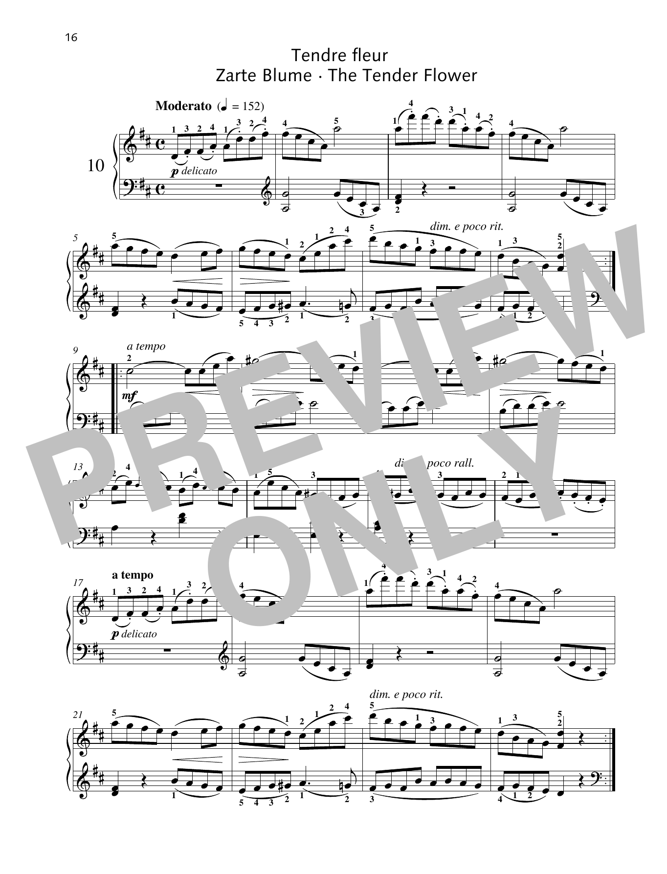 Download Friedrich Burgmuller The Tender Flower Sheet Music