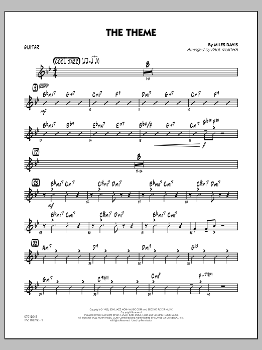 Download Paul Murtha The Theme - Guitar Sheet Music
