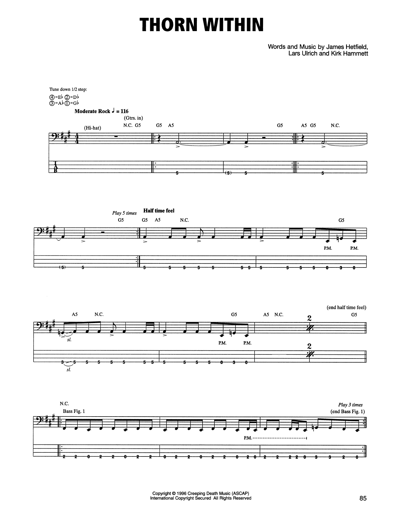 Download Metallica The Thorn Within Sheet Music