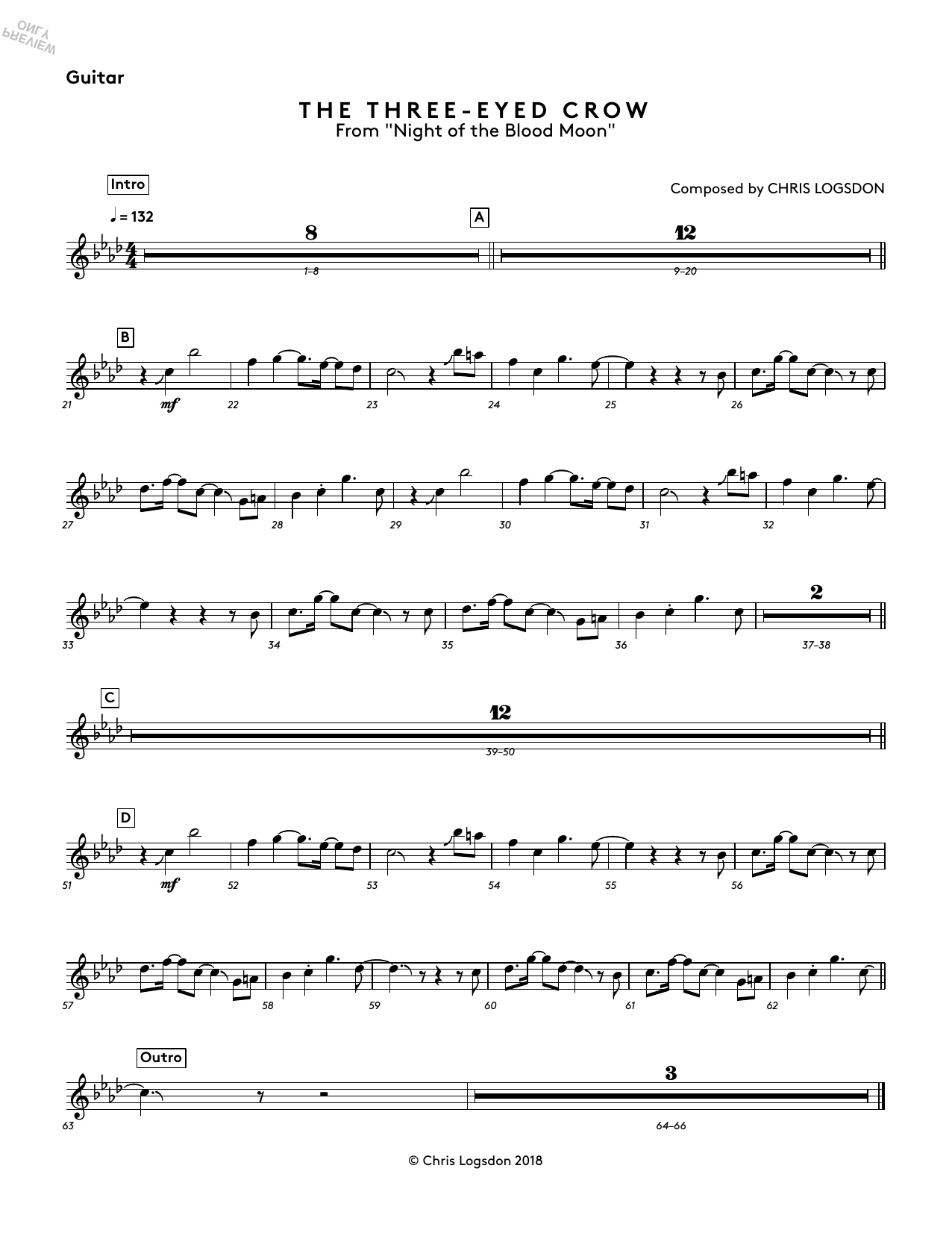 Download Chris Logsdon The Three-Eyed Crow (from Night of the Sheet Music