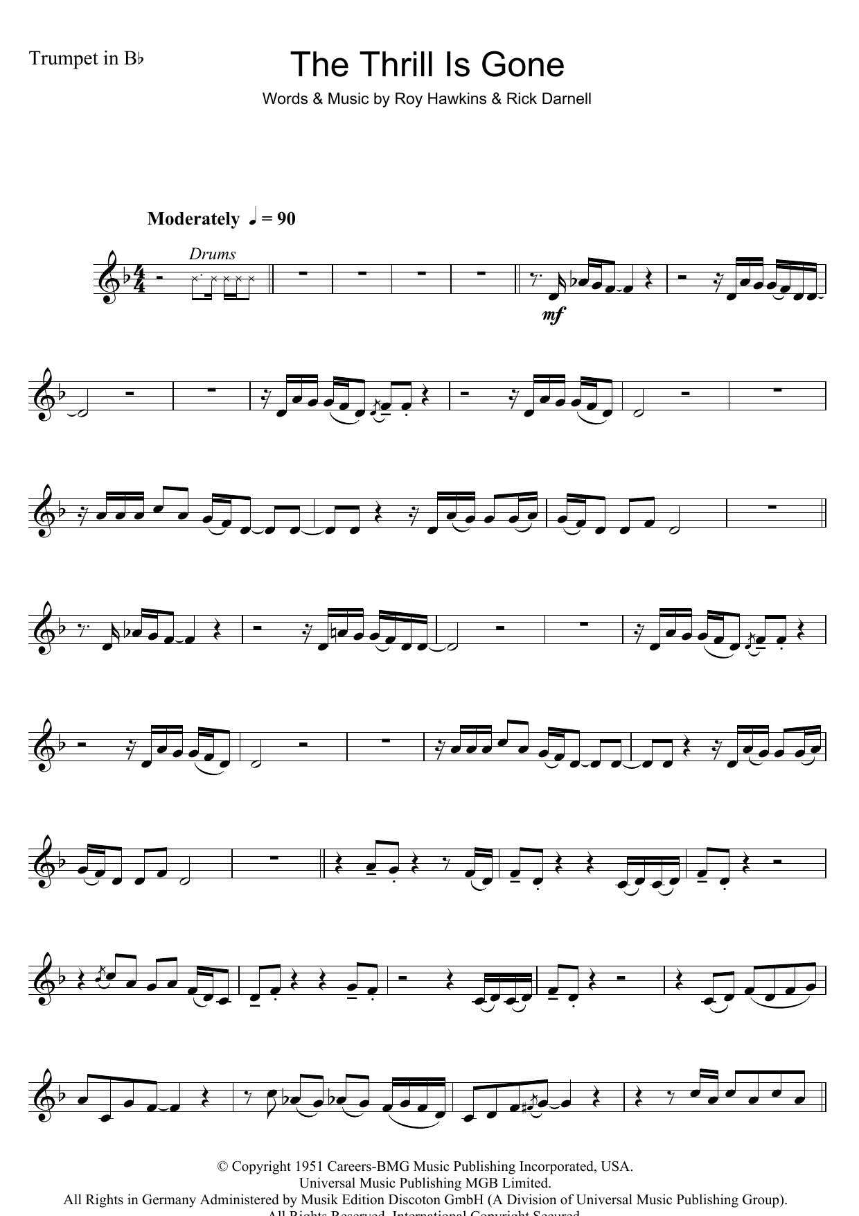 Download B.B. King The Thrill Is Gone Sheet Music