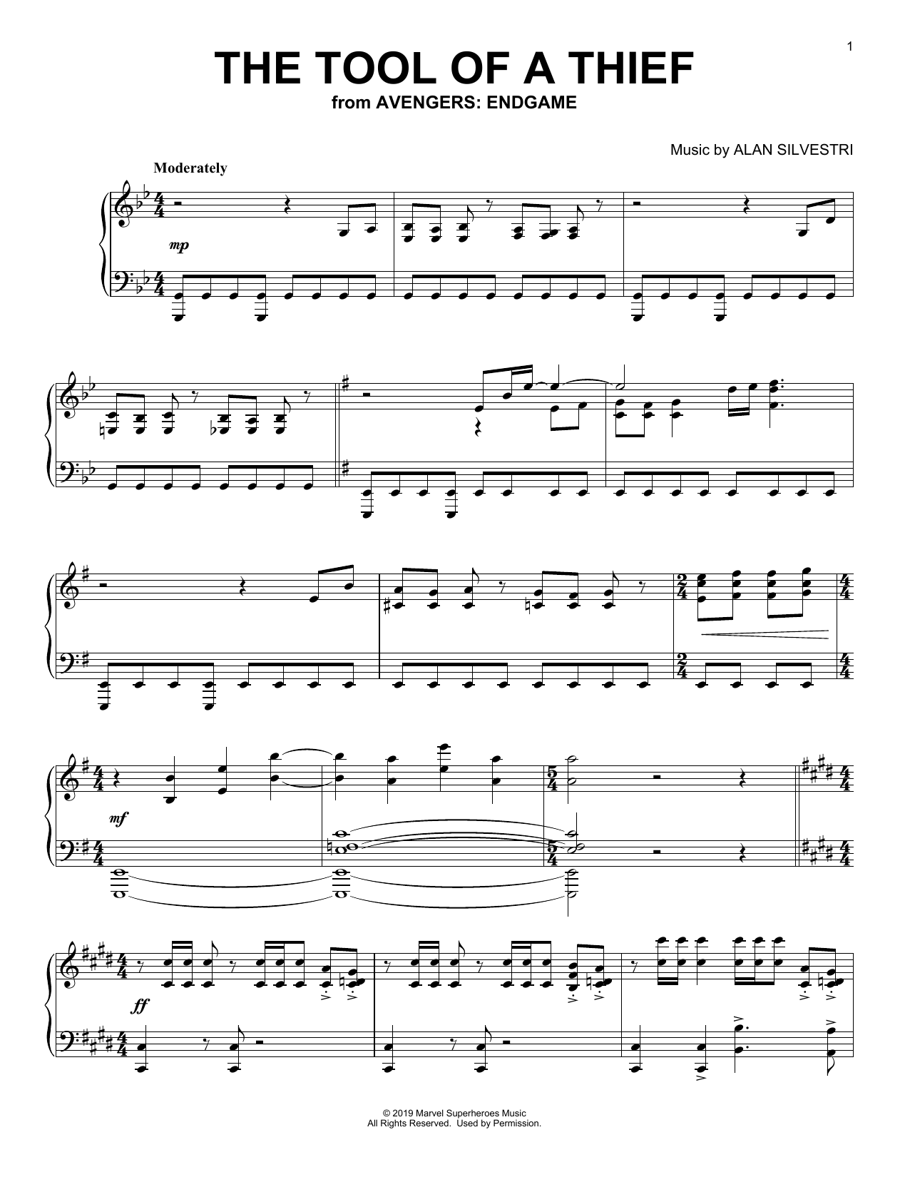 Download Alan Silvestri The Tool of a Thief (from Avengers: End Sheet Music
