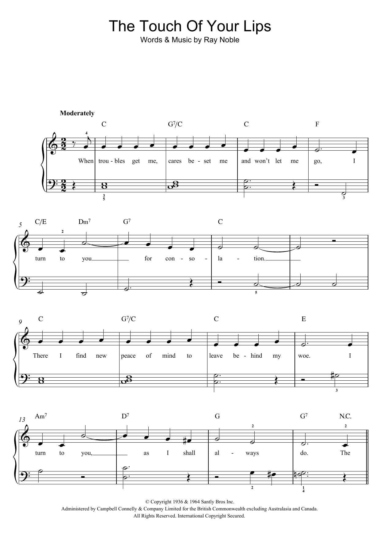 Download Nat King Cole The Touch Of Your Lips Sheet Music