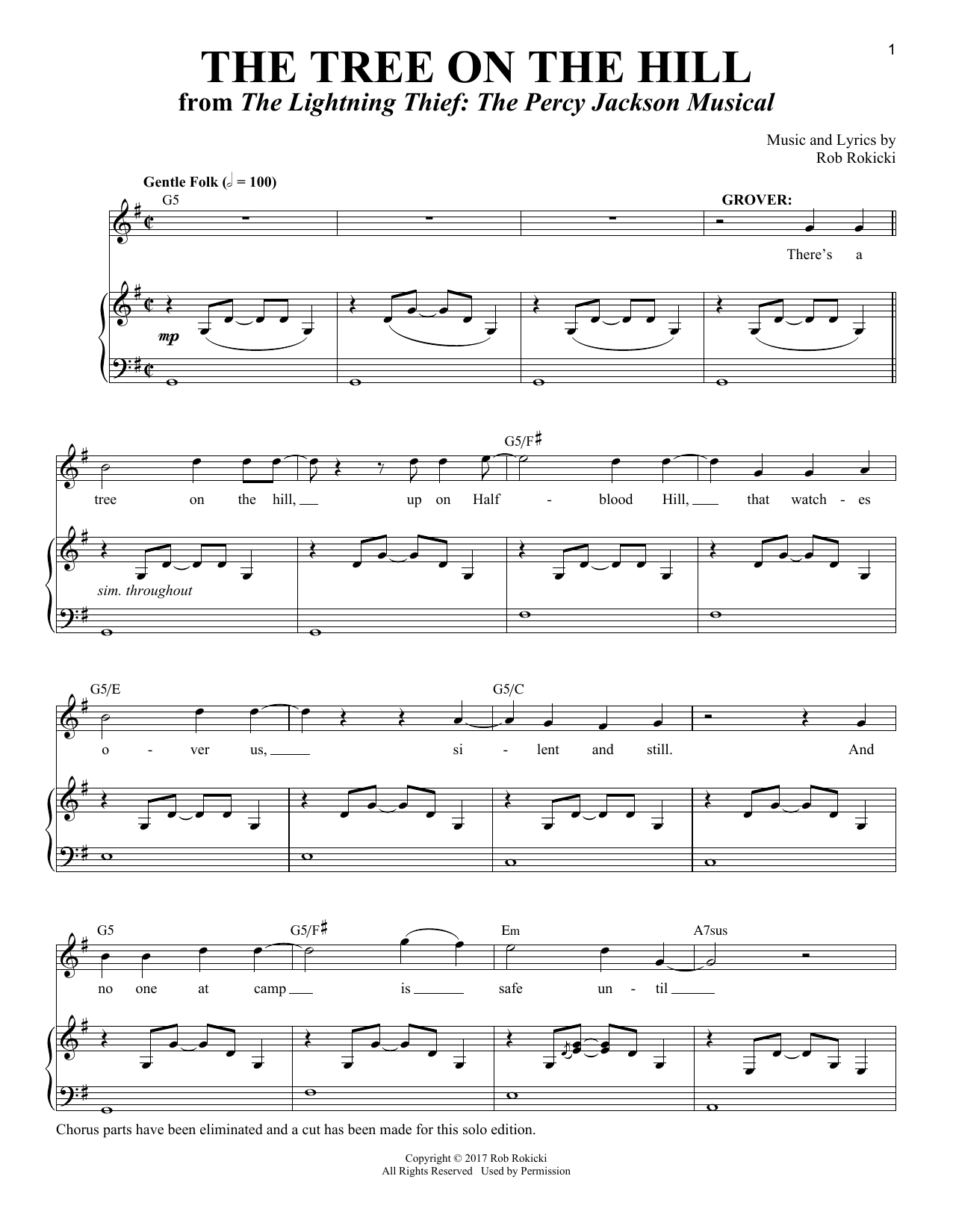 Download Rob Rokicki The Tree On The Hill [Solo version] (fr Sheet Music