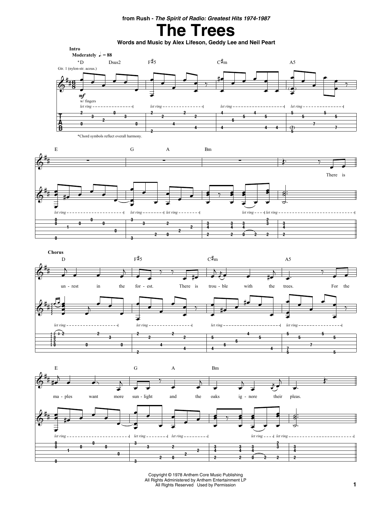 Download Rush The Trees Sheet Music