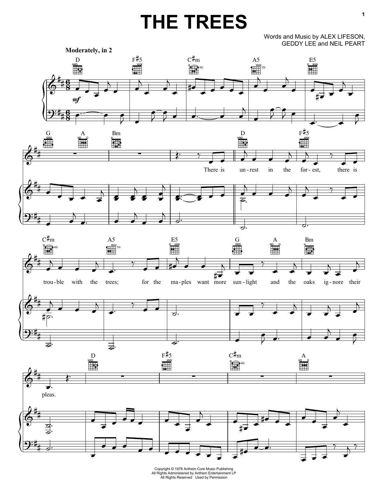 Download Rush The Trees Sheet Music
