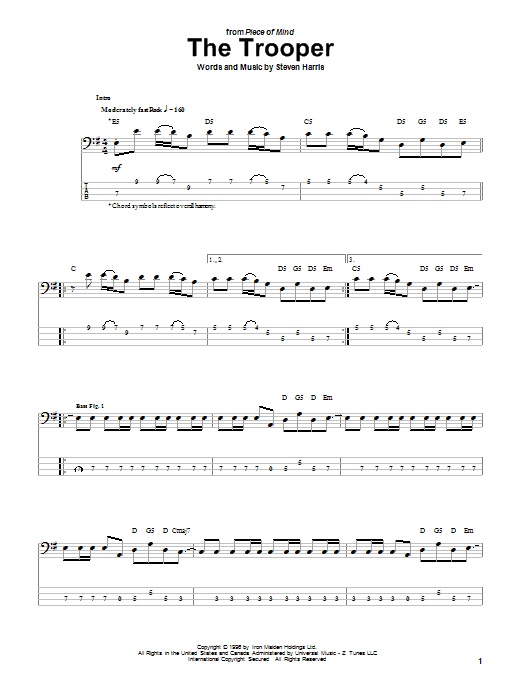 Download Iron Maiden The Trooper Sheet Music