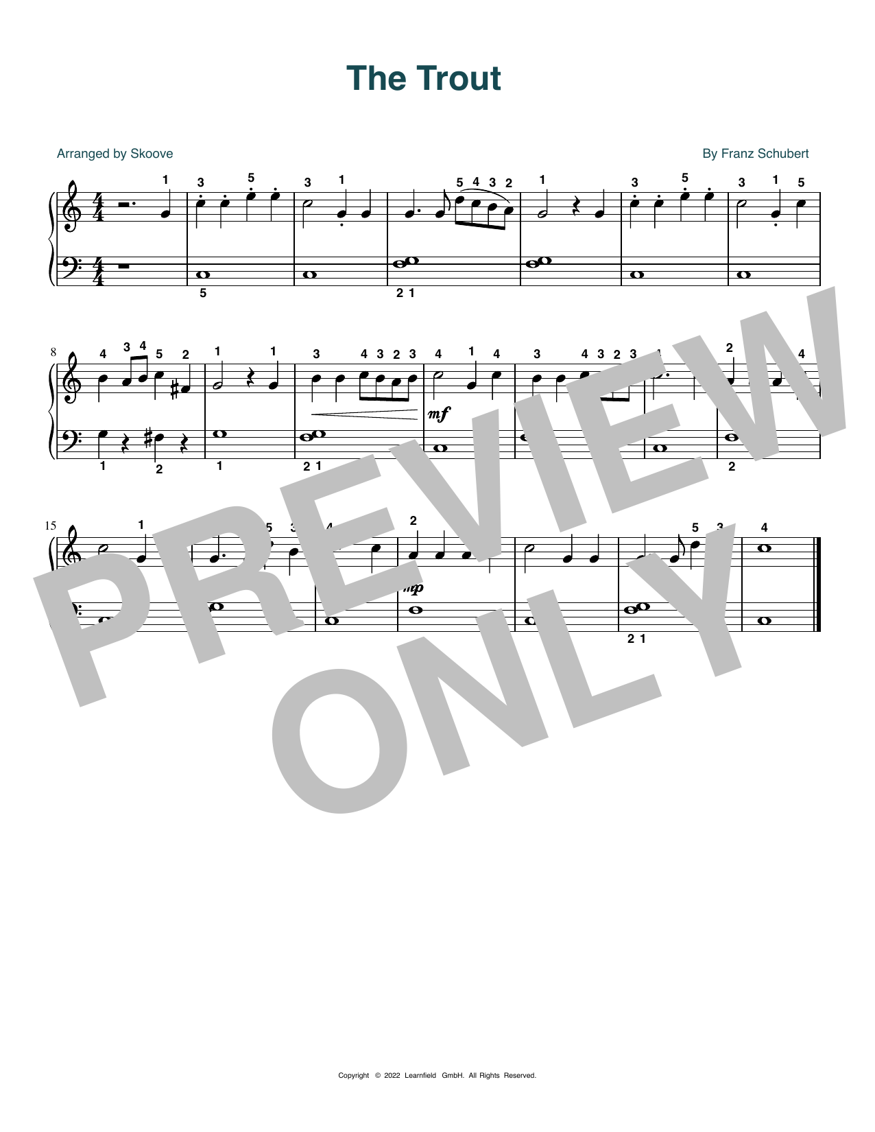 Download Franz Schubert The Trout (arr. Skoove) Sheet Music