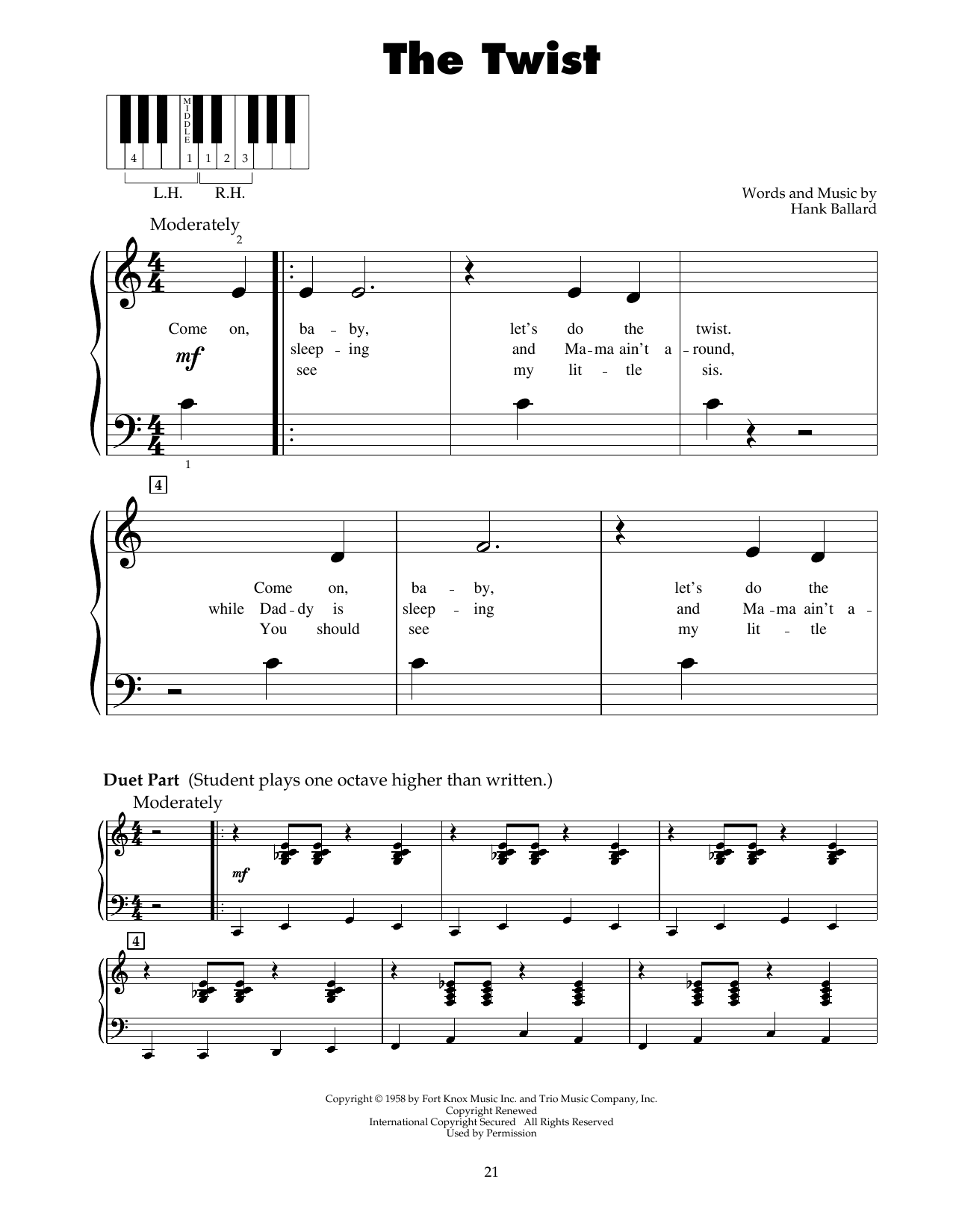 Download Chubby Checker The Twist Sheet Music