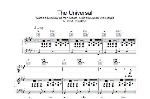Download Blur The Universal Sheet Music