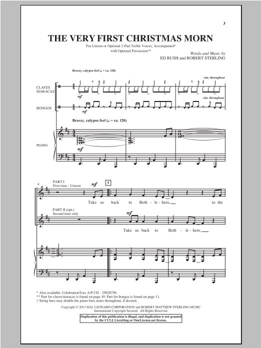 Download Robert Sterling The Very First Christmas Morn Sheet Music