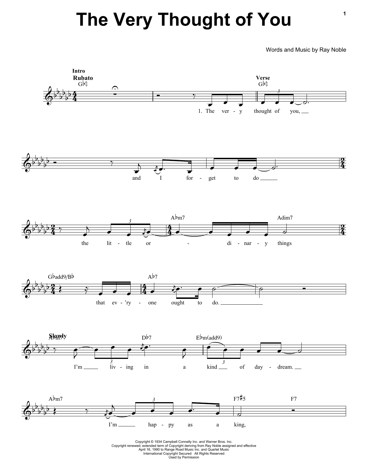Download Nat King Cole The Very Thought Of You Sheet Music
